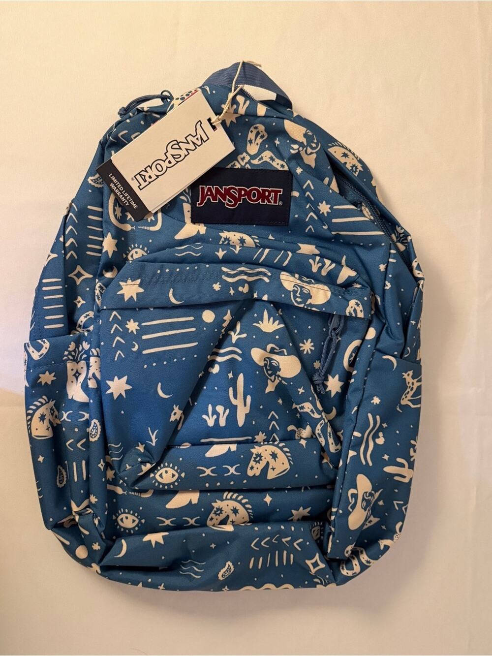 JanSport SuperBreak Plus Yeehaw Horse Blue Backpack NWT